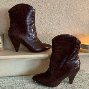 Nannette Lepore Womens Sage Boots Size 7 Anthro Brown Classic Office